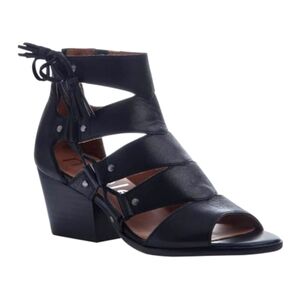 Nicole Women's Tatiana Heeled Sandal Black leather size 8.5M. NWOB